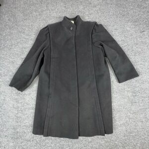 Vintage Central Park International Coat Womens Size Black Wool Overcoat